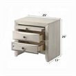 Remy Nightstand- 3 Contemporary Faceted Drawers- Antique White Finish