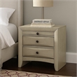 Remy Nightstand- 3 Contemporary Faceted Drawers- Antique White Finish