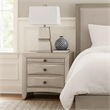 Remy Nightstand- 3 Contemporary Faceted Drawers- Antique White Finish