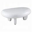 Vayu Coffee Table- 30 Inch Asymmetric Pebble Design- High Gloss White