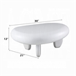 Vayu Coffee Table- 30 Inch Asymmetric Pebble Design- High Gloss White