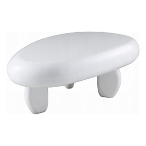 Vayu Coffee Table- 30 Inch Asymmetric Pebble Design- High Gloss White