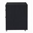 Bard File Cabinet- 3 Drawers with Chrome Metal Handles- Black High Gloss