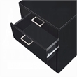 Bard File Cabinet- 3 Drawers with Chrome Metal Handles- Black High Gloss