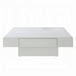 Keya Coffee Table- 43 Inch Square Plinth Top- High Gloss White Finish