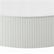 Del Modern Coffee Table- 47 Inch Round Top- Glossy White Ribbed Base