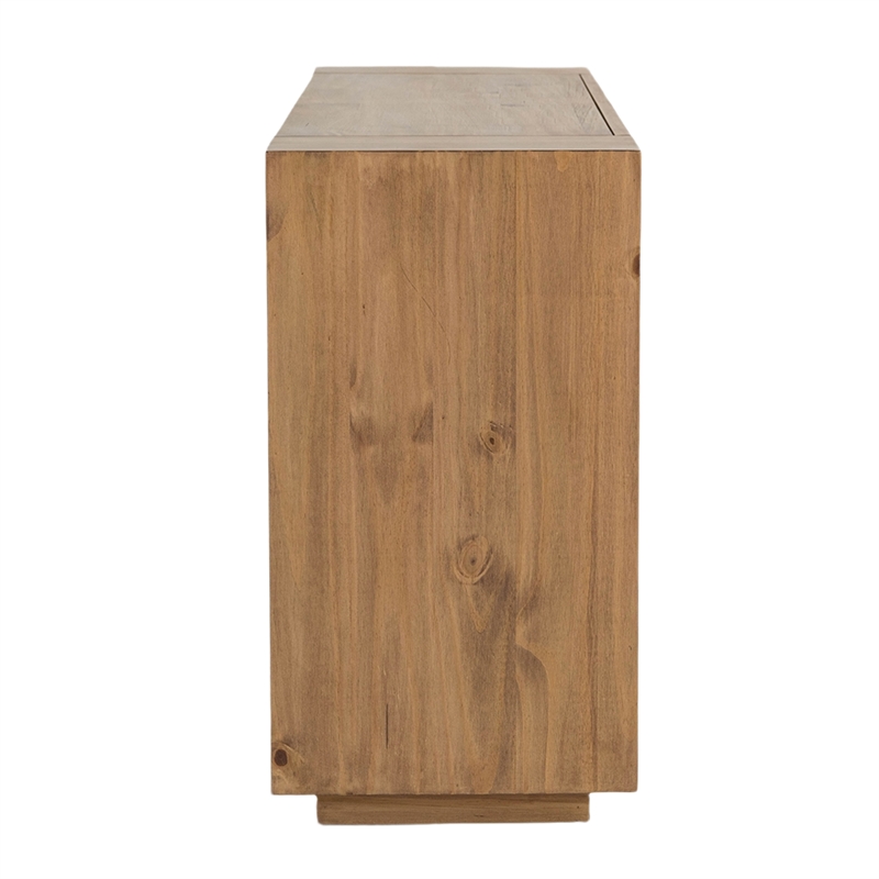 Ayma Sofa Console Table- 4 Drawers- 54 Inch Rectangular- Oak Brown