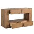 Ayma Sofa Console Table- 4 Drawers- 54 Inch Rectangular- Oak Brown