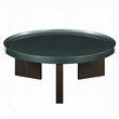 Lexy Coffee Table- 35 Inch Round Top- Low Profile High Gloss Blackish Green