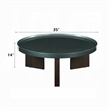 Lexy Coffee Table- 35 Inch Round Top- Low Profile High Gloss Blackish Green