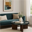 Lexy Coffee Table- 35 Inch Round Top- Low Profile High Gloss Blackish Green