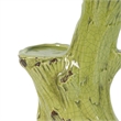 Vintage Candle Holder- Tree Trunk Design Green Glazed Stoneware 11 Inch