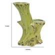 Vintage Candle Holder- Tree Trunk Design Green Glazed Stoneware 11 Inch