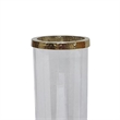 Gemo Hurricane Candle Holder with Gold Base- Mango Wood Accent 20 Inch