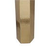 Gemo Hurricane Candle Holder with Gold Base- Mango Wood Accent 20 Inch