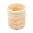 Decorative Candle Holder- Yellow Stone Cylindrical Body- 6 Inch