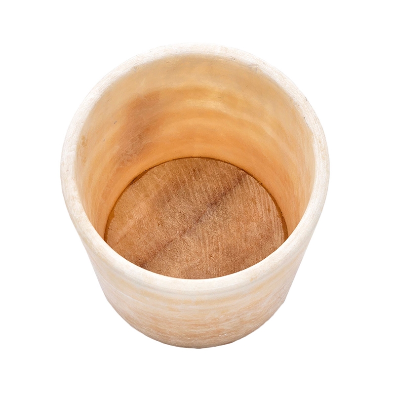 Decorative Candle Holder- Yellow Stone Cylindrical Body- 6 Inch