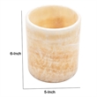 Decorative Candle Holder- Yellow Stone Cylindrical Body- 6 Inch