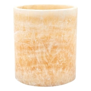 Decorative Candle Holder- Yellow Stone Cylindrical Body- 6 Inch