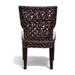 Dining Side Chair- Rattan Woven Seat and Back- Modern Black Wood Frame