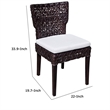 Dining Side Chair- Rattan Woven Seat and Back- Modern Black Wood Frame