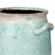 Decorative Vase with Crackle Glaze- 8 Inch Aqua Turquoise Ceramic