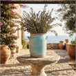 Decorative Vase with Crackle Glaze- 8 Inch Aqua Turquoise Ceramic