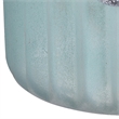 Fsy Decorative Vase- Silver Handle- Light Blue Frosted Glass- 10 Inch