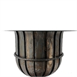 Dining Table- 60 Inch Round Clear Glass Top- Classical Bronze Metal Base