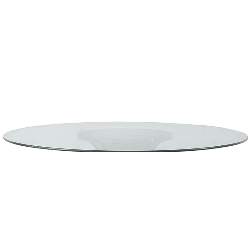 Dining Table- 60 Inch Round Clear Glass Top- Classical Bronze Metal Base