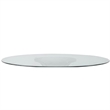 Dining Table- 60 Inch Round Clear Glass Top- Classical Bronze Metal Base