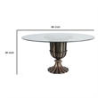 Dining Table- 60 Inch Round Clear Glass Top- Classical Bronze Metal Base
