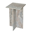 Levi Side End Table- 15 Inch Square Top- Geometric Gray Marble Base