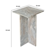 Levi Side End Table- 15 Inch Square Top- Geometric Gray Marble Base