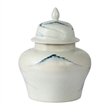 Decorative Ginger Jar with Lid- 17 Inch White and Blue Porcelain
