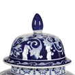 Lina Ginger Jar- Floral and Scroll Design- Blue and White Porcelain 17 Inch
