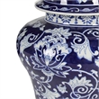 Lina Ginger Jar- Floral and Scroll Design- Blue and White Porcelain 17 Inch