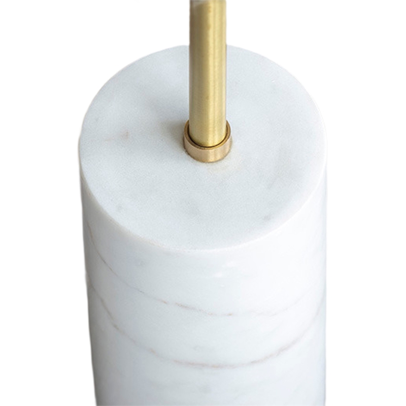 Lima Side End Table- 12 Inch Round Black Agate- Marble Cylinder Base