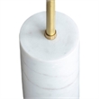 Lima Side End Table- 12 Inch Round Black Agate- Marble Cylinder Base