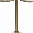 Gony Side End Table- 22 Inch Flower Top- Gold Brass Inlay- White Marble