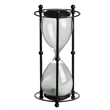 Iaon Hourglass Timer with White Sand- Tabletop 13 Inch Black Iron Stand