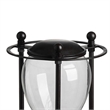 Iaon Hourglass Timer with White Sand- Tabletop 13 Inch Black Iron Stand
