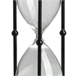 Iaon Hourglass Timer with White Sand- Tabletop 13 Inch Black Iron Stand