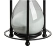 Iaon Hourglass Timer with White Sand- Tabletop 13 Inch Black Iron Stand