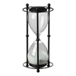 Iaon Hourglass Timer with White Sand- Tabletop 13 Inch Black Iron Stand