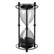 Iaon Hourglass Timer with Black Sand and Iron Stand- Tabletop 13 Inch