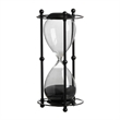 Iaon Hourglass Timer with Black Sand and Iron Stand- Tabletop 13 Inch