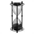 Iaon Hourglass Timer with Black Sand and Iron Stand- Tabletop 13 Inch