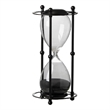 Iaon Hourglass Timer with Black Sand and Iron Stand- Tabletop 13 Inch