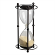 Iaon Hourglass Timer with Beige Sand- Tabletop 13 Inch Black Iron Stand